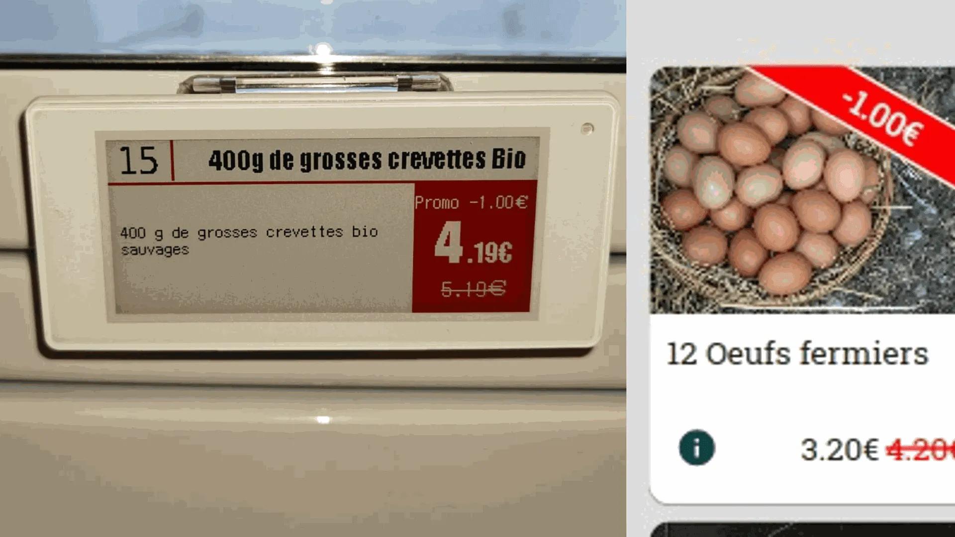Affichage des promotions sur étiquettes et borne