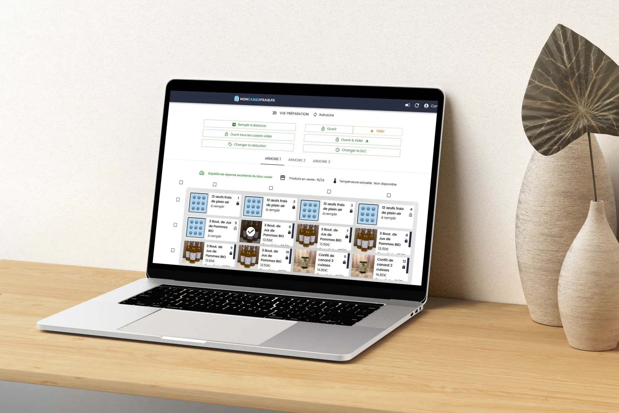 Changer la réduction - application vendeur
