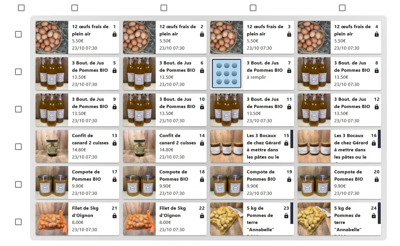 Viewing La Clayette's lockers on the MonCasierFrais app
